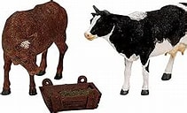 Feeding Cow & Bull, Set Of 3  12512
