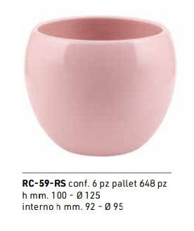VASO TONDO ROSA LUCIDO H 10 D 12,5