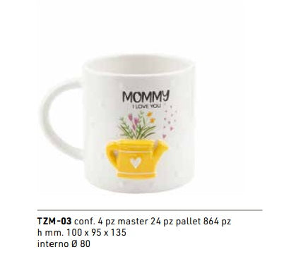TAZZA IN CERAMICA CON SCRITTA "MOMMY I LOVE YOU"