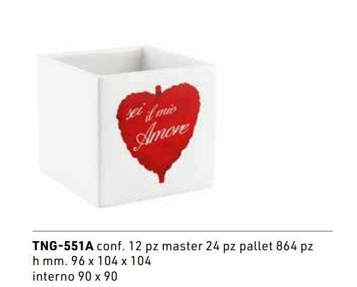 VASI IN CERAMICA QUADRATI CON DEDICA - 3 MODELLI DISPONIBILI