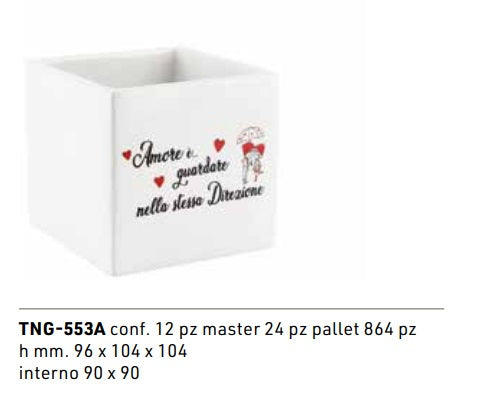 VASI IN CERAMICA QUADRATI CON DEDICA - 3 MODELLI DISPONIBILI