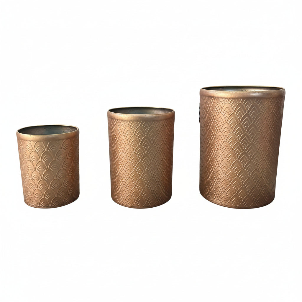 Vaso Metallo Tramato color Bronzo - 3 misure disponibili