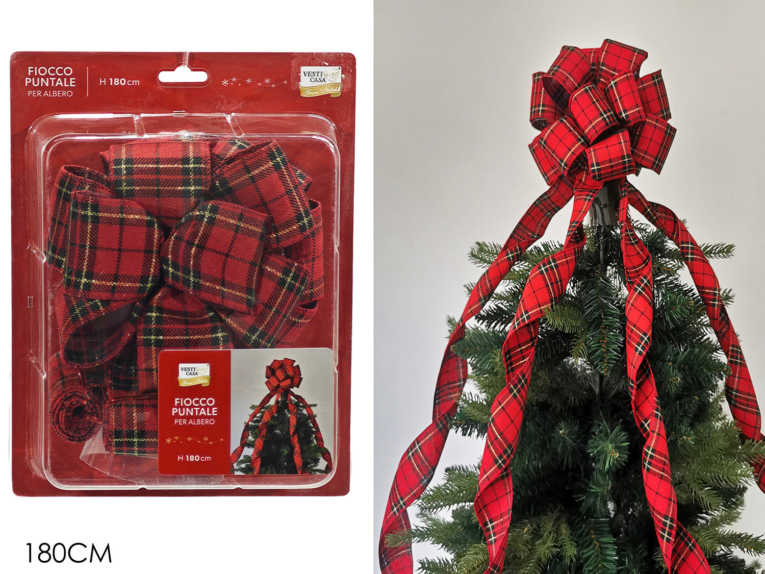 Fiocco Puntale per Albero Scozzese