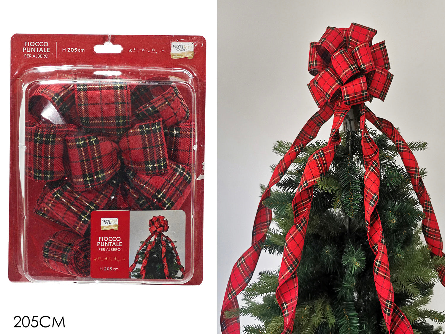 Fiocco Puntale per Albero Scozzese