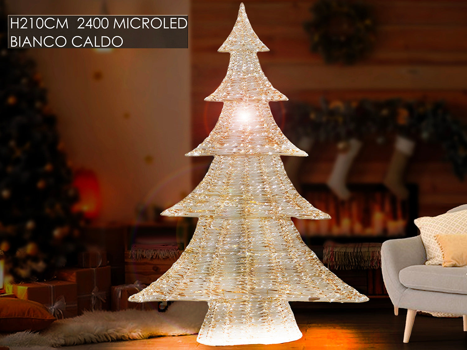 ALBERO H210 CM C/2400 M.LED B.CALDO