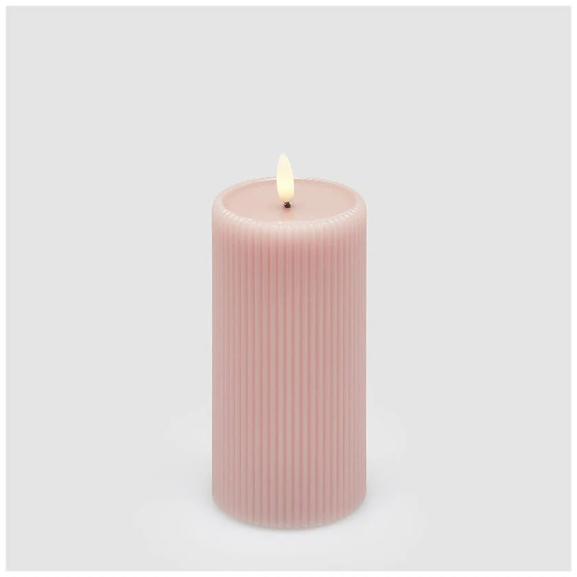 Candela in cera Rosa con fiamma 3D - Funzionamento a pile (Non incluse) - 3 Misure