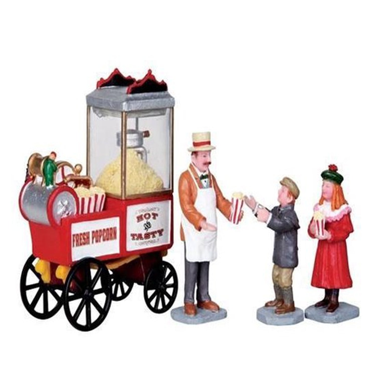 lemax popcorn seller.t set of 4