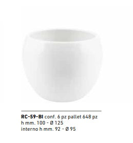 VASO IN CERAMICA TONDO BIANCO LUCIDO - 3 MISURE DISPONIBILI