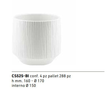 VASO RIGATO BIANCO H 16 D 17