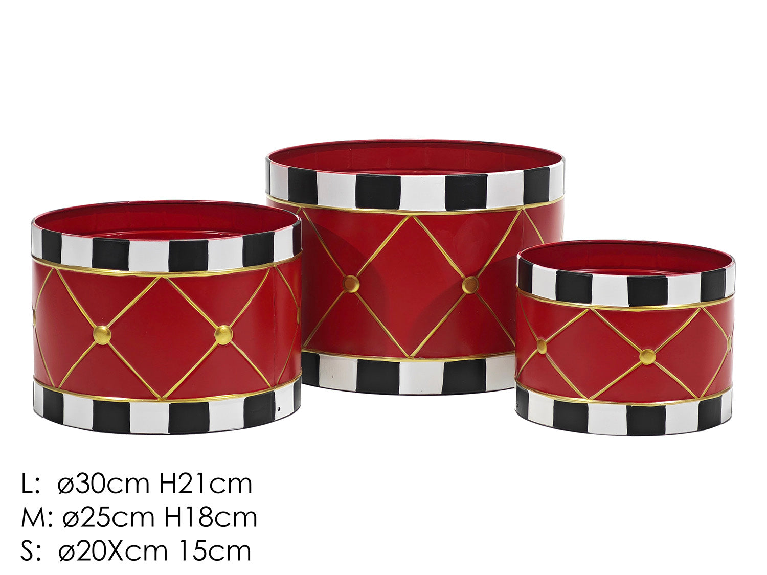 SET 3 CACHE POT TAMBURELLI DEC.