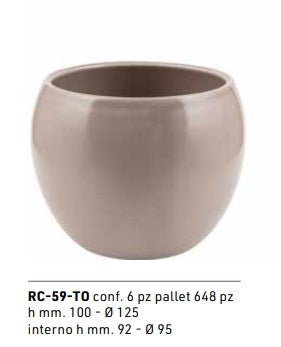 VASO TONDO TORTORA LUCIDO 2 MISURE DISPONIBILI