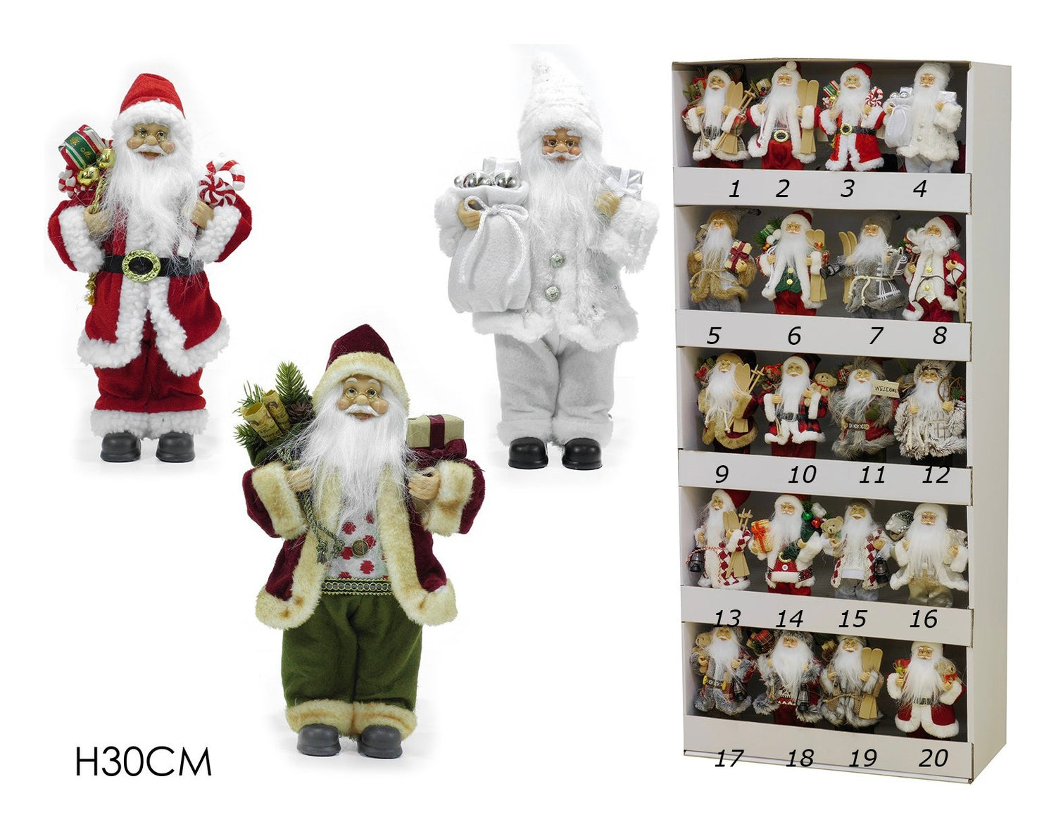 BABBO NATALE H 30 CM 21 MODELLI ASSORTITI - GENT473312