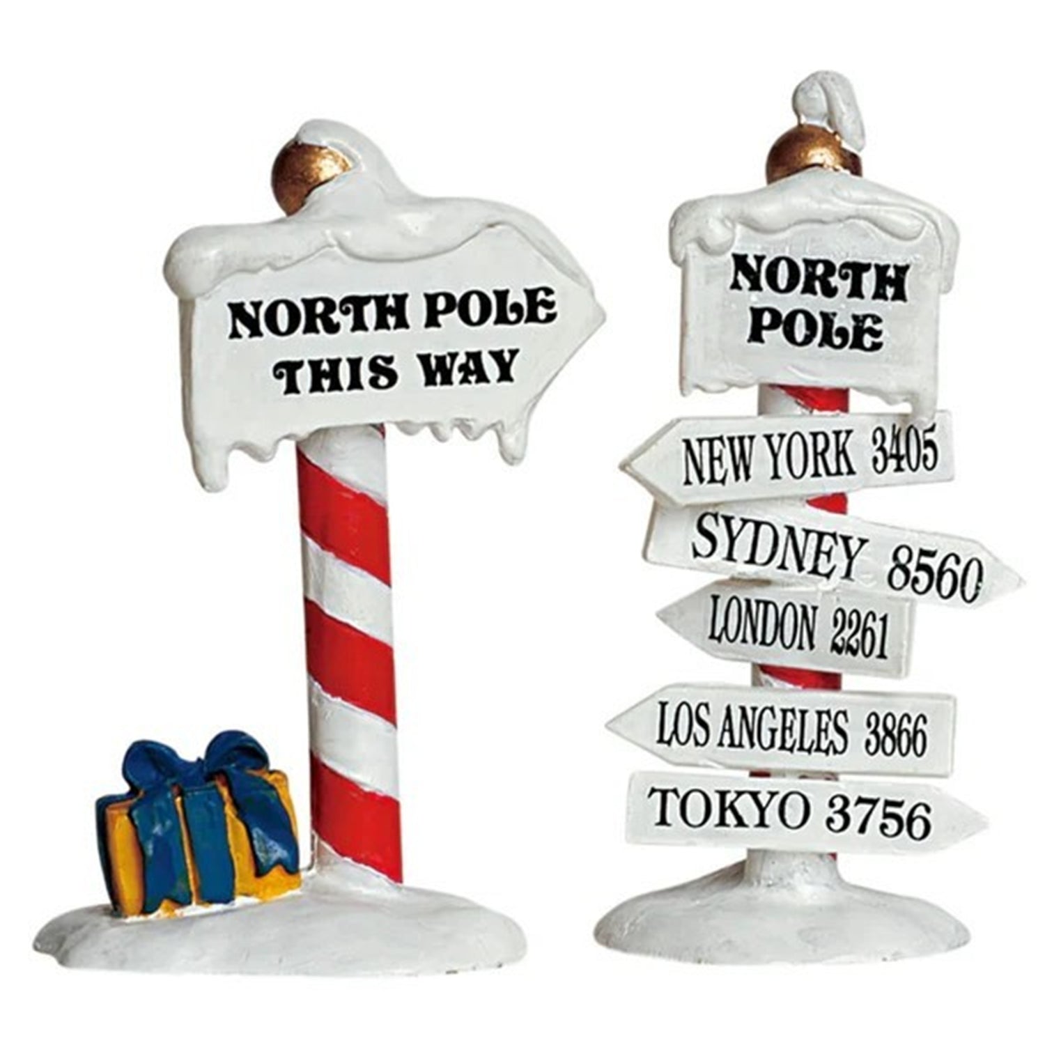 Cartello per Polo Nord North Pole Signs H 7 cm, set di 2 pezzi Accessorio Lemax – 64455
