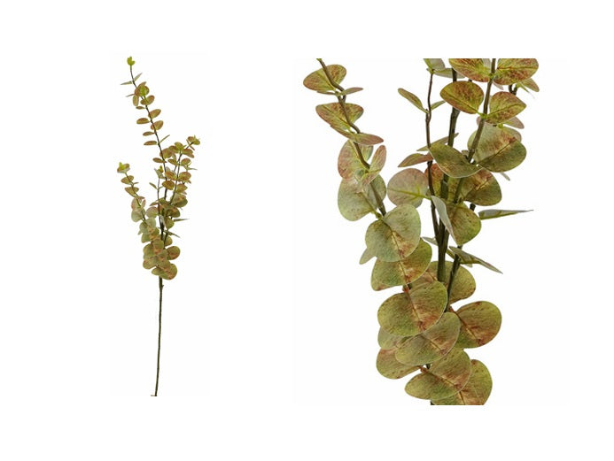 Ramo artificiale di eucalipto autunnale colore verde e giallo h 96 cm - JJ-EUCALIPTO-FALL