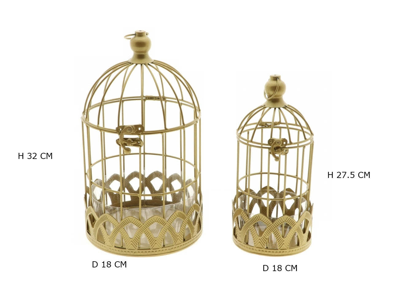 SET N° 2 GABBIE  DECORATIVE  ORO