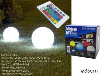 LAMPADA SFERA SOLARE Ø35CM DURATA 8 ORE - GENT569534B