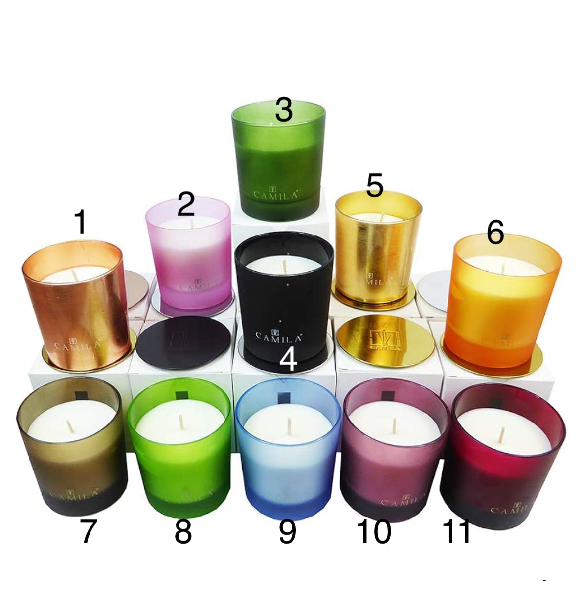 Candela Profumata Camila con scatola - Vari Colori e Fragranze