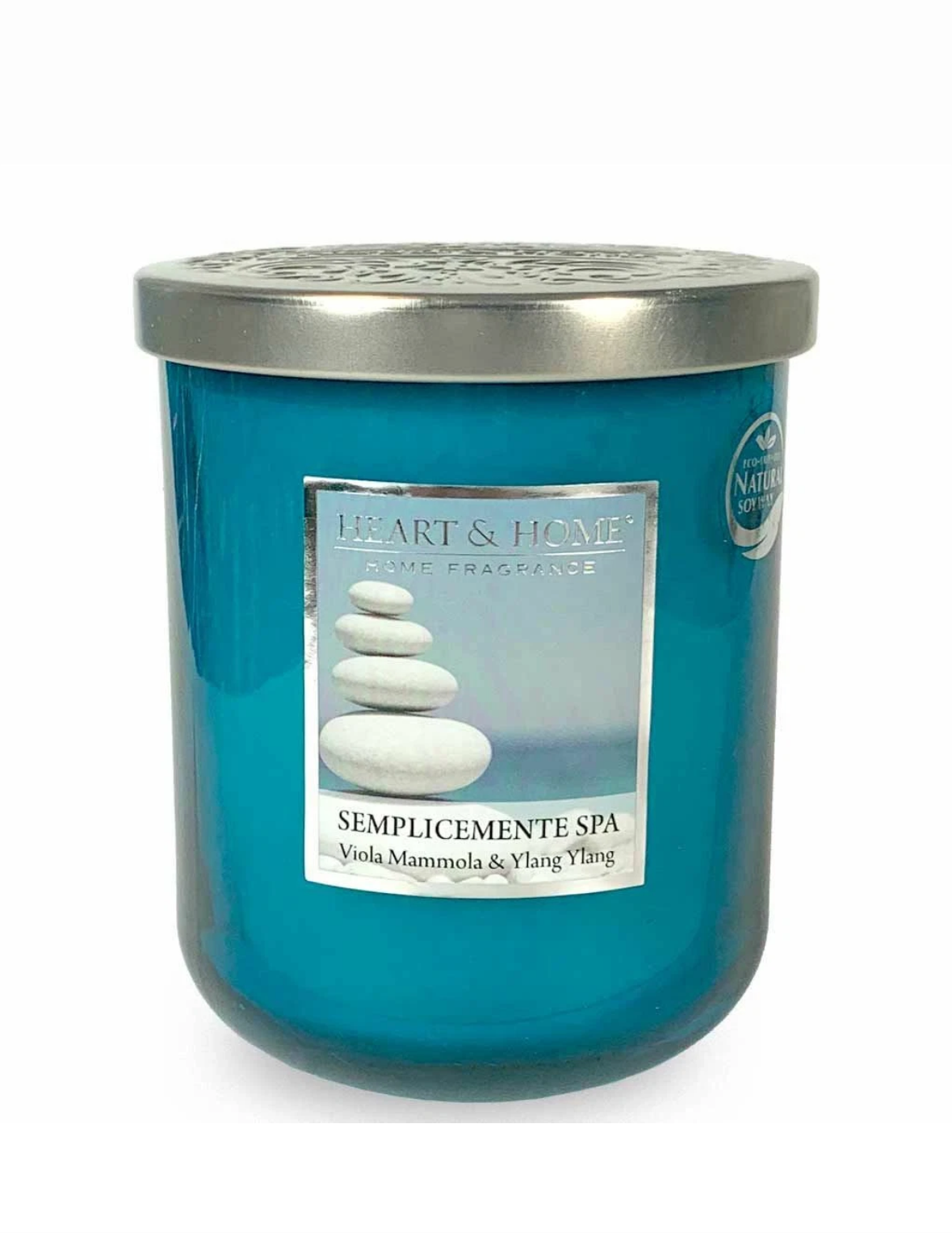 Candele Naturali Profumate Heart&Home in Vetro con Cera di Soia - Vari colori e Fragranze