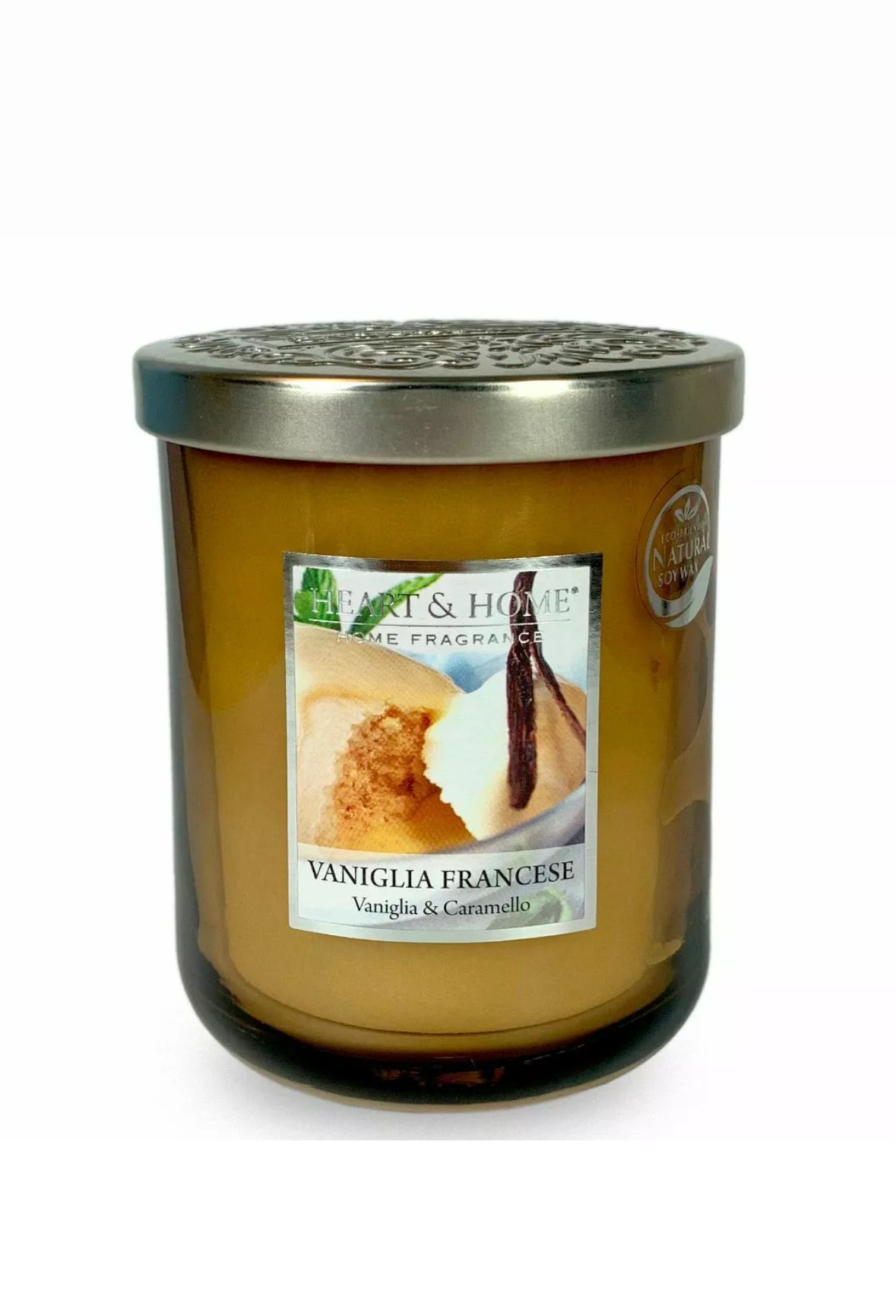 Candele Naturali Profumate Heart&Home in Vetro con Cera di Soia - Vari colori e Fragranze