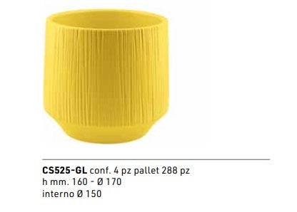 VASO RIGATO GIALLO 2 MISURE DISPONIBILI