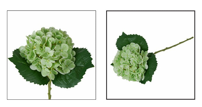 Ortensia artificiale verde con petali e foglie real-touch h 50 cm - JJ-REAL-ORTENSIA-GREEN