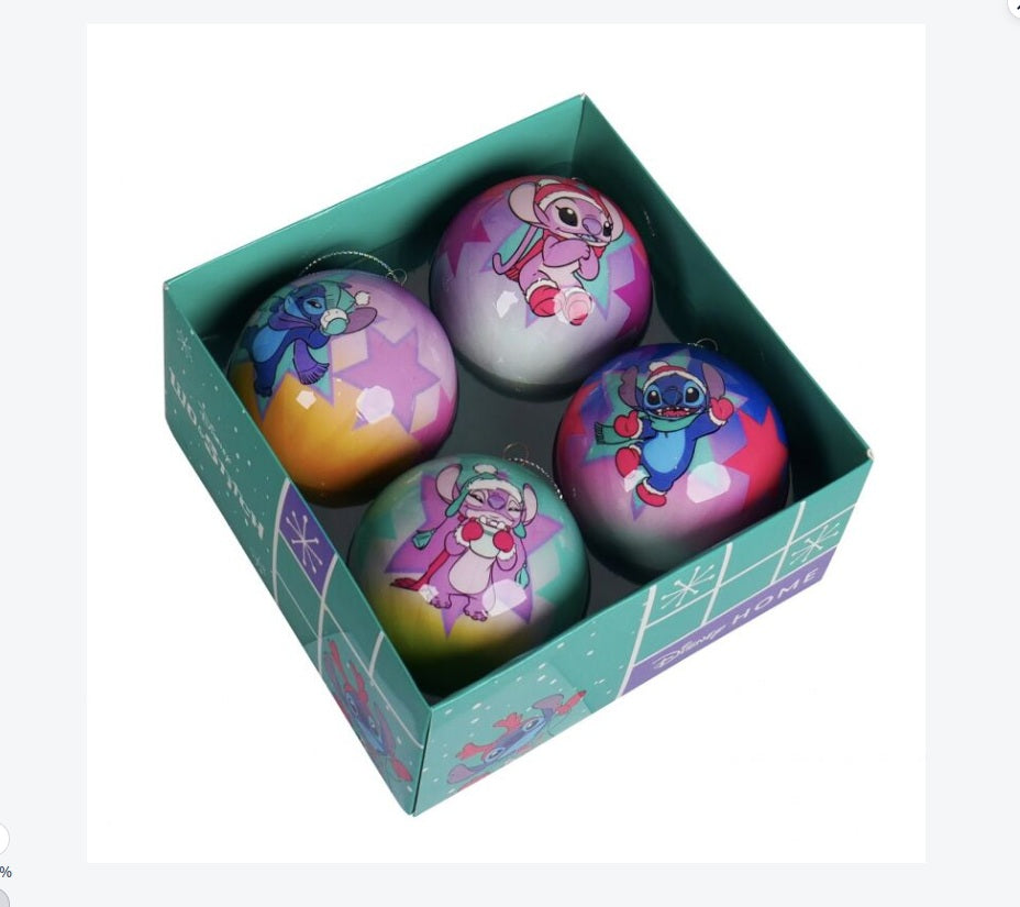 PALLINE DISNEY - 75MM LILO E STITCH BOX 4 PCS - CHRI90435