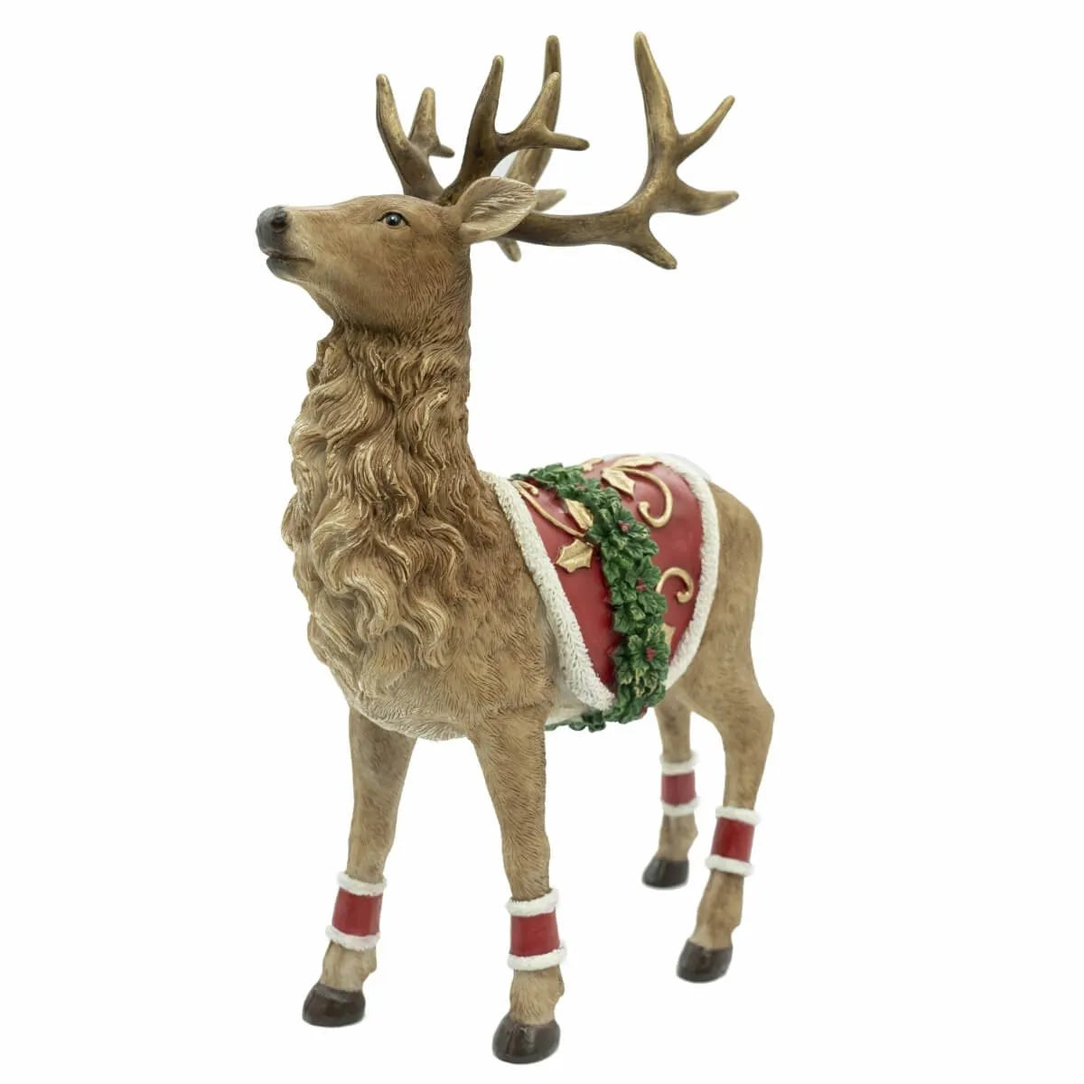 RENNA H.28,5 CM BEIGE E ROSSA 19X10 CM IN RESINA GIRATA A SINISTRA - GLSASTC0134