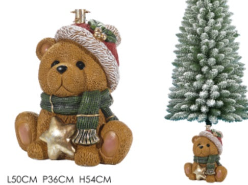 BASE ALBERO ORSO TEDDY NATALIZIO 50X36XH54CM - GENT441041