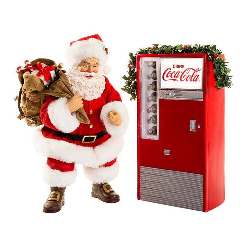 Decorazione COCA-COLA - Babbo Natale con doni e distributore automatico - CHRI5182