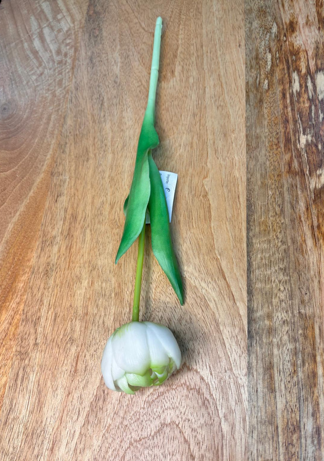 Tulipano Singolo a fiore doppio artificiale Bianco effetto Real-Touch 37 CM