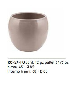 VASO TONDO TORTORA LUCIDO 2 MISURE DISPONIBILI
