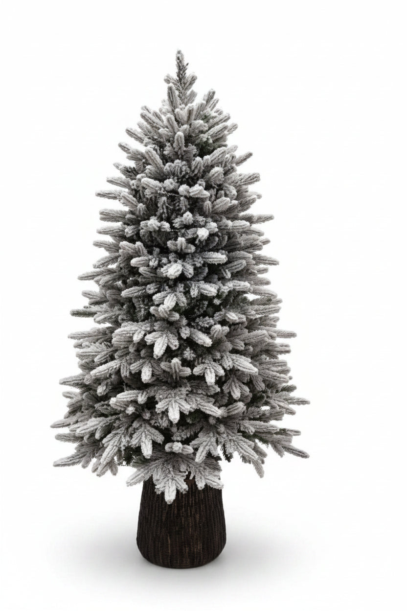 ALBERO DI NATALE FLOCCATO N° 109 CM 205 CON TRONCO INCLUSO