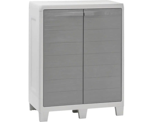 Toomax armadio basso woody in resina effetto legno con ripiano regolabile