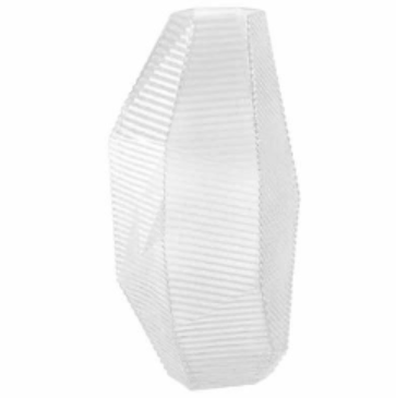 VASO ESAGONALE BIANCO IN VETRO 15X10 H 27 LUSTRATO - CVJ19/21LUCIDO