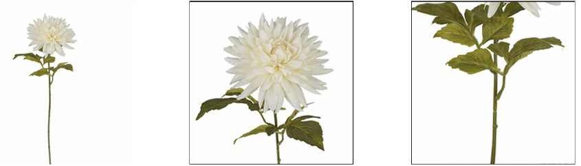 Dalia fiore arficiale color avorio con ramo h 69 cm - JJSTL0323-D