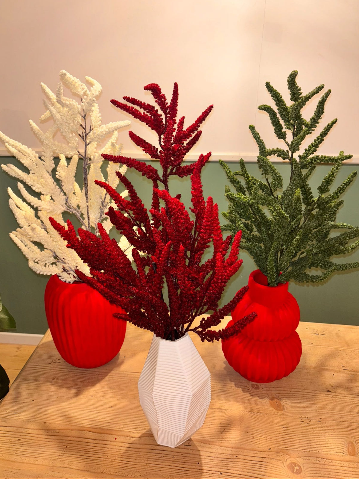 Picchetto di fiori artificiali di Amaranta 100 cm - Disponibili in 3 colori (Vaso non incluso)
