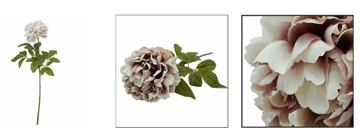 Peonia artificiale color malva con ramo h 72 cm - JJSTL0320-B