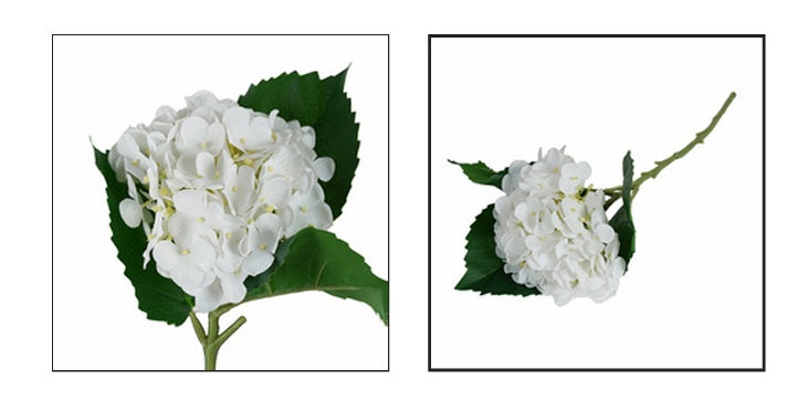 Ortensia artificiale bianca con petali e foglie real-touch - JJ-REAL-ORTENSIA-WHITE