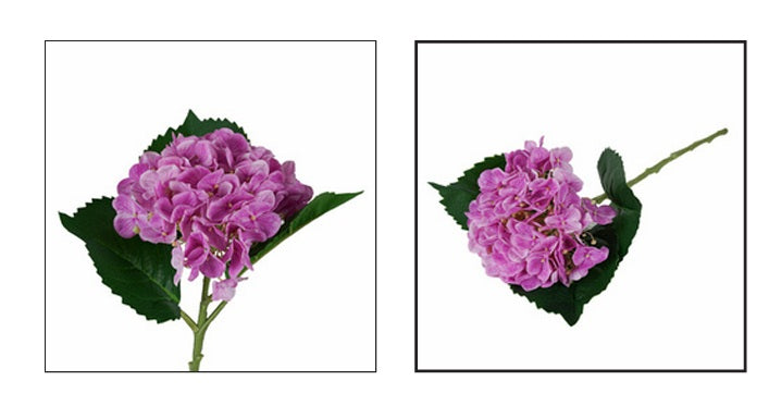 Ortensia artificiale viola con petali e foglie real-touch - JJ-REAL-ORTENSIA-VIOLET
