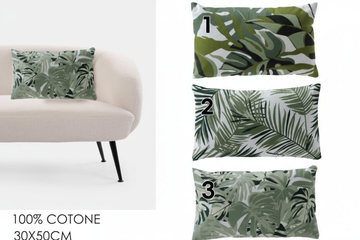 CUSCINO 30X50 CM DECORAZIONE JUNGLE CON ZIP - GENT675858A