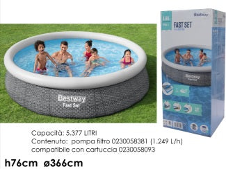 PISCINA FAST SET BESTWAY 3.66M X 76CM - GENT0230057445