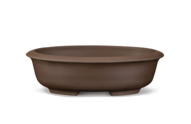 VASO OVALE BONSAI TREVISO 15X11,5 GRES MARRONE - CERT6002-013