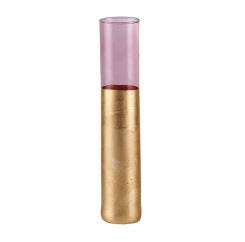 CILINDRO ROSA E ORO IN VETRO D. 6 H. 25 - CV816/2509