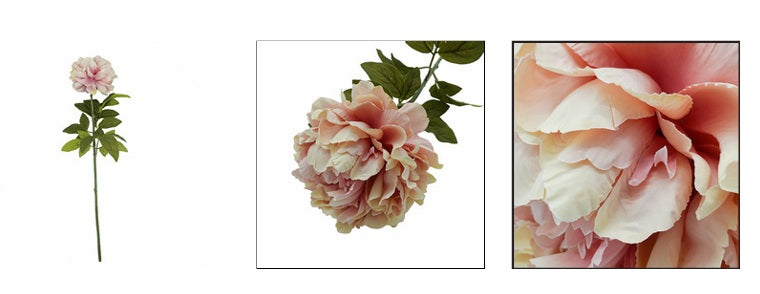 Peonia artificiale color rosa con ramo h 72 cm - JJSTL0320-A
