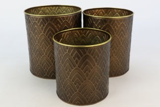 Vaso Metallo Tramato color Bronzo - 3 misure disponibili