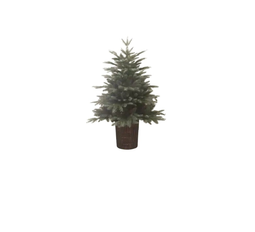 Albero Natale Argentato cm 90 PE+PVC con Vaso
