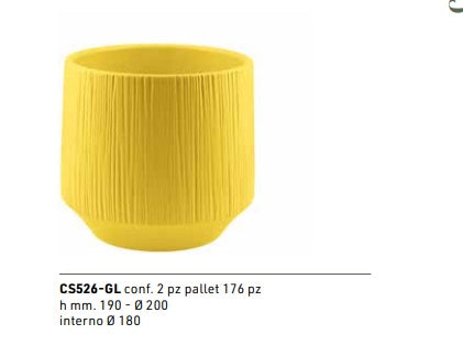 VASO RIGATO GIALLO 2 MISURE DISPONIBILI