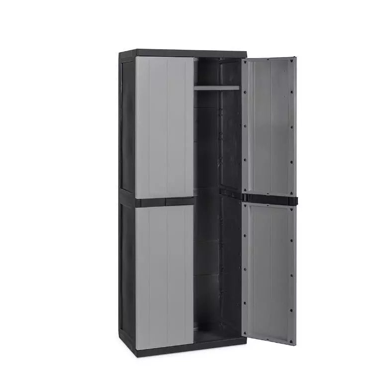 Mobile Armadio Portascope in Resina Bios Midi Warm Grey Black 65 x 37 x 165 cm