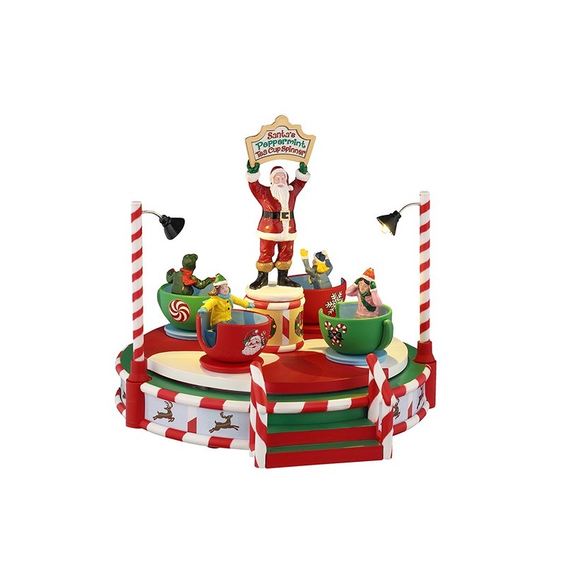 Decorazione Natalizia Lemax - SANTA'S PEPPERMINT TEACUP SPINNER, B/O (4.5V) - LEM 54446