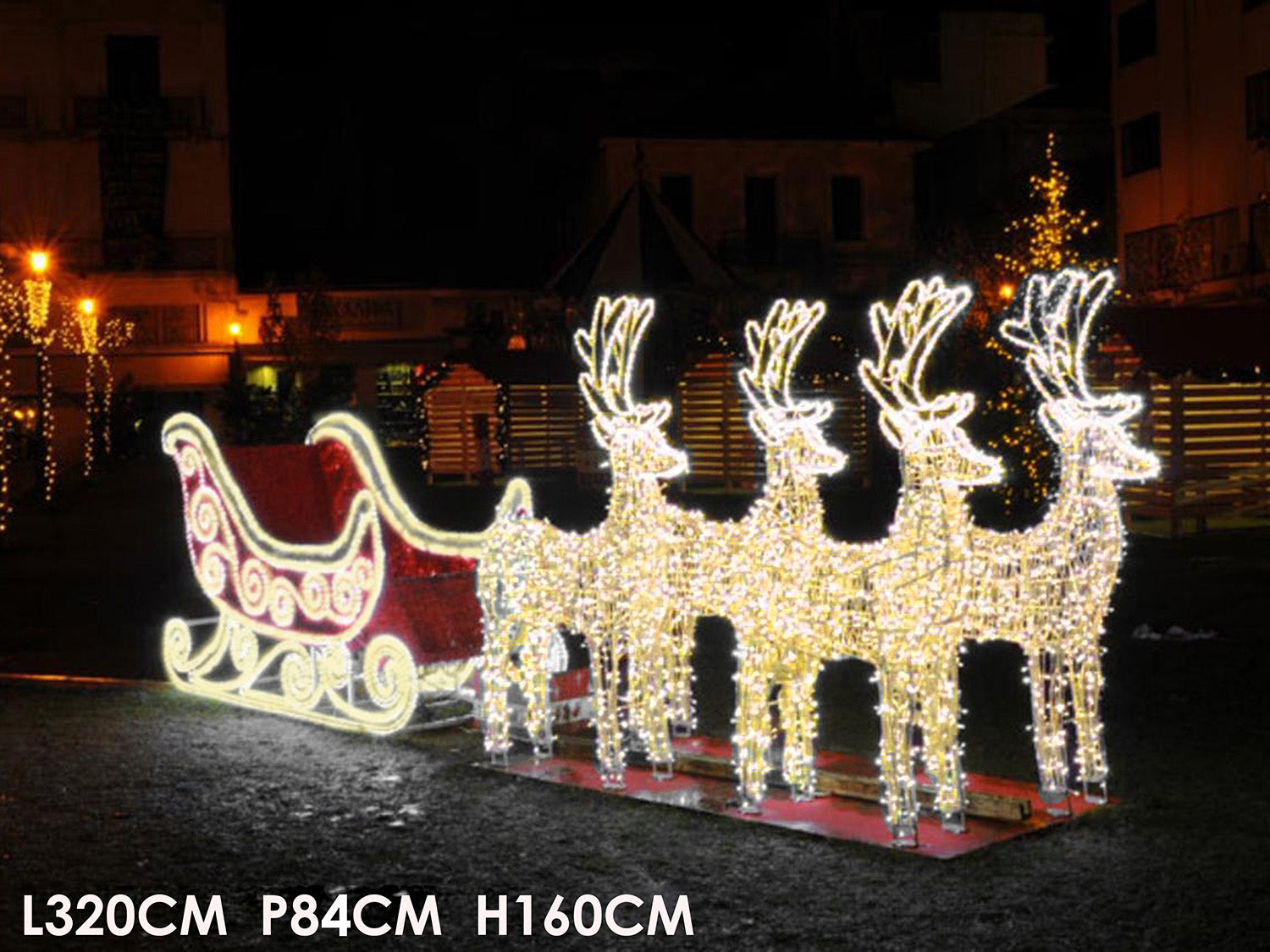 SLITTA CON RENNE LUMINOSA